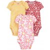 CARTER'S Body krátky rukáv Pinkyellow dievča LBB 3ks 24m