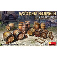 Wooden Barrels Medium Size 12 ks 1:35
