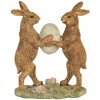 Clayre & Eef Dekorácie zajačikovia držiace vajíčko - 11*5*13 cm - Clayre & Eef
