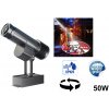GOBO projektor rotačný vodeodolný - LED projektor 50W projekcia loga do 10M