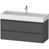 DURAVIT Ketho 2 závesná skrinka pod umývadlo, 2 zásuvky, 1184 x 460 x 549 mm, grafit matný, K25279049490000