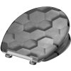 WC sedadlo SCHÜTTE GREY HEXAGONS| Duroplast, Duroplast, Soft Close