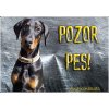 Pozorpes.sk, výstražná tabuľka (Doberman)