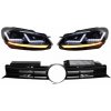 KITT Front Grille suitable for VW Golf VI (2008-2012) with Osram Xenon Headlights LED Dynamic Sequential Turning Lights R20 Design