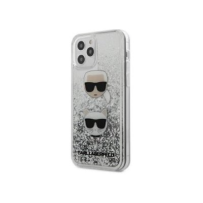 Púzdro Karl Lagerfeld iPhone 12 / 12 Pro hard case Liquid Glitter strieborné