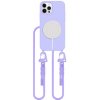 AppleMix Kryt TECH-PROTECT pre Apple iPhone 12 / 12 Pro - Podpora MagSafe + šnúrka - gumový - fialový