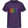 E190 Tričko - Dúhový nápis - PRIDE - Urban purpurová - 3XL - Pánske