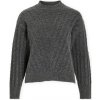 Vila Svetre Relli Highneck Knit - Dark Grey Melange Šedá