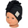 Baby Nellys Jarná /jesenná bavlnená čiapka - turban, čierna, vel. 80/86, 80/86 (12-18m)