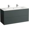 Laufen Pro S Skrinka + umývadlo Slim 120 cm s 2 otvormi, sivá prevádzka H8649632661071