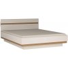 Extom Manželská posteľ 180x200 LYNATE TYP 93 biela/biely lesk/dub truflowy drevo 185.6 cm x 88.2 cm x 205.9 cm