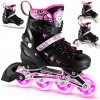 Kolieskové Korčule Nils Extreme čierno-ružové nastaviteľné veľ. 39-42 4 kolieska LED