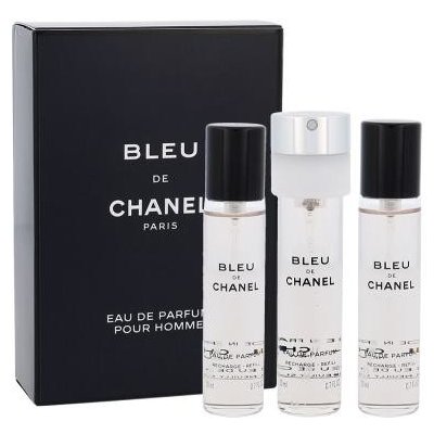 Chanel Bleu de Chanel 3x 20 ml 60 ml Parfumovaná voda Náplň pre mužov