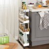 SongmicsHome Regál na kolieskach 40 x 13,5 x 86 cm 4 police biela KSC08WT