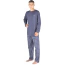 Gina 79149 pánské pyžamo dlouhé tm.modré