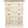 Clayre & Eef Drevená komoda so zásuvkami a ornamenty - 85 * 36 * 120 cm - Clayre & Eef