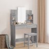 Toaletný stolík so zrkadlom sivý sonoma 96x39x142 cm-ForU-837580