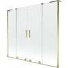Mexen Velar L Duo, 2-krídlová posuvná vaňová zástena 200 x 150 cm, 8mm číre sklo, zlatá lesklá, 896-200-003-02-50
