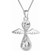 Evolution Group Strieborný náhrdelník anjel so Swarovski kryštálmi biely 32072.1