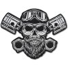Moto nášivka Bearded Skull XXL na chrbát 32 cm x 25 cm