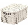 CURVER úložný box RATTAN S, 29,1 x 19,8 x 14,2 cm, biely, 03617-885