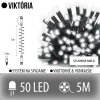 Viktória spojovateľná led svetelná reťaz vonkajšia - 50led - 5m studená biela