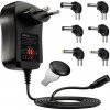 Paradox Univerzálny napájací zdroj so 6 koncovkami 3-12V + USB / Čierny