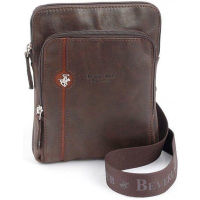 Beverly Hills Polo Club taška crossbody kožená BHPC Explore S 2 L hnedá