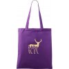 Taška bavlnená 42x38 cm, Jeleň a pohoria, Fialová