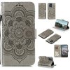 Peňaženkové kožené puzdro MANDALA na Xiaomi Redmi Note 10 5G - Šedá
