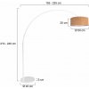 Steinhauer Oblúková stojacia lampa Sparkled Light, biela/hnedá, výška 240 cm, korok - 4341W