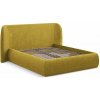 Čalúnená dvojlôžková posteľ s úložným priestorom s roštom 180x200 cm v horčicovej farbe Hauke – Makamii