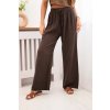 Fashionweek dámske mušelínové bavlnené nohavice K3204 Hnedý