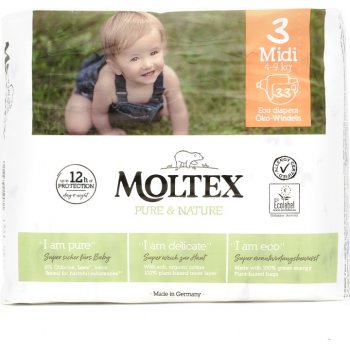 MOLTEX Plenky Pure & Nature Midi 4-9 kg 33 ks