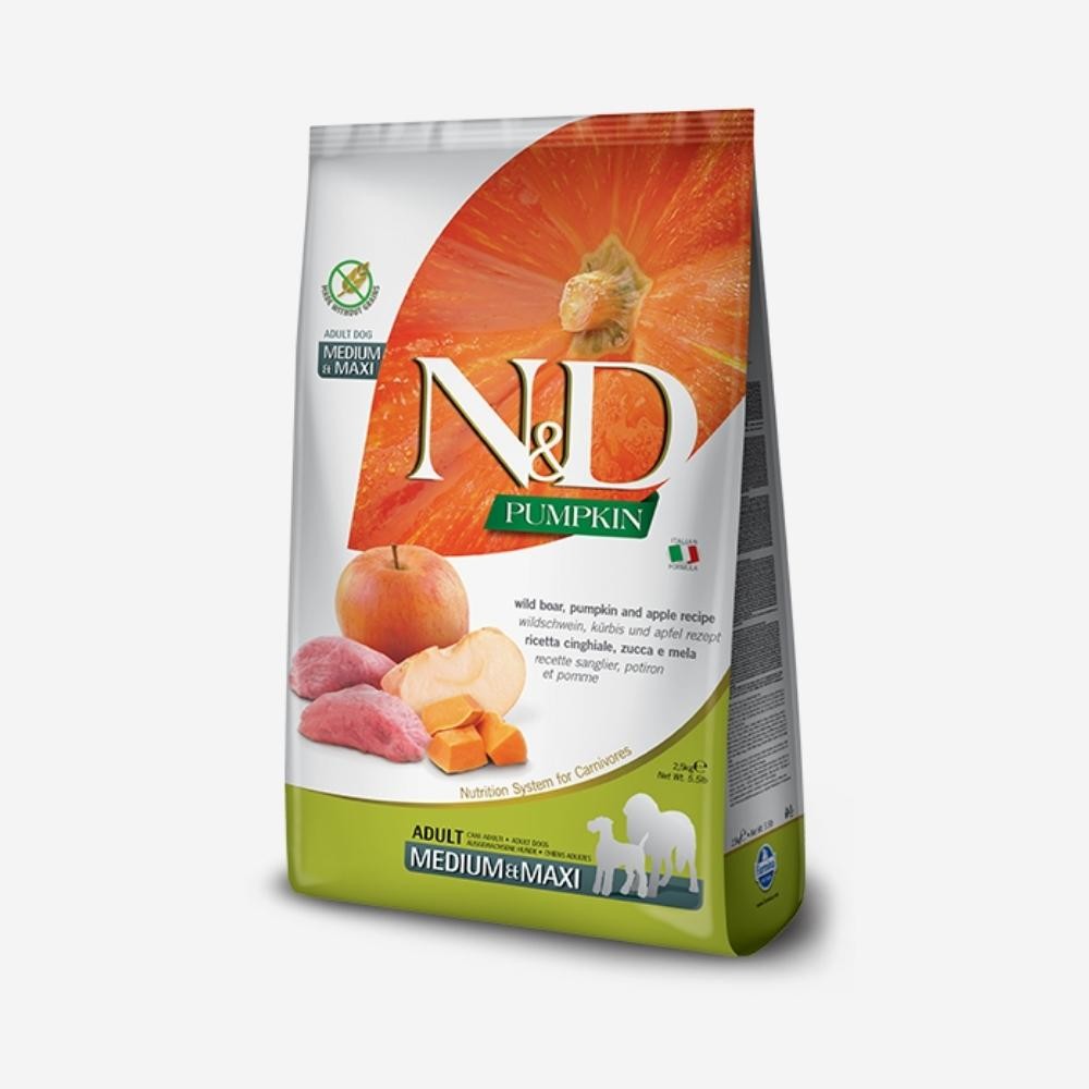 N&D dog GF PUMPKIN Adult Medium & maxi boar & apple 2,5 kg