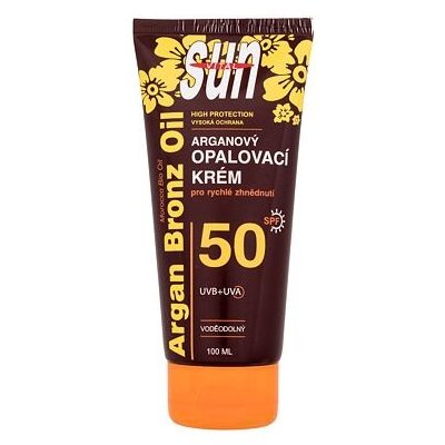 Vivaco Sun Argan Bronz Oil Tanning Cream SPF50 voděodolný opalovací krém 100 ml
