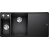 Drez Blanco AXIA III 6 S-F INFINO SILGRANIT ČERNÁ SKLEN.KRÁJ.DESKA DŘEZ VLEVO S EXC. - 525852