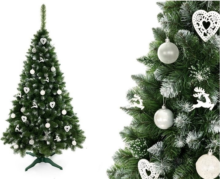 mamido Umelý vianočný stromček borovica so snehom 220 cm