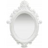 Nástenné zrkadlo v ozdobnom ráme, 56x76 cm, biele