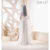Dlhý svadobný závoj lemovaný saténom ZD-127 - rôzne dĺžky Výber farby: ivory, Variant: Variant C: 300 cm