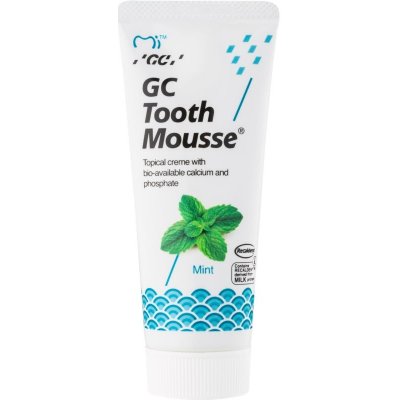 GC Tooth Mousse remineralizačný ochranný krém pre citlivé zuby bez fluóru príchuť Mint 35 ml