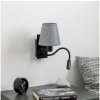 Brilagi | Brilagi - LED Nástenná lampa NUBILA 1xE27/25W/230V + LED/3W čierna/šedá | BG1558B