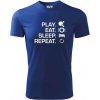 Stolný tenis - eat sleep - Pánske tričko Fantasy športové - L ( Kráľovská modrá )