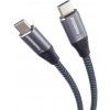 PremiumCord kábel USB-C 100W 20V/5A 480Mbps bavlnený oplet, 1,5m ku31cw15