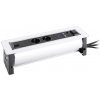 VersaTurn elektrická zásuvka 2x 230V FR, USB A/C, 1x RJ45, HDMI, biele sklo
