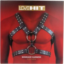 Virgite Love Hit Bondage Harness Mod. 6, čierny koženkový pánsky postroj