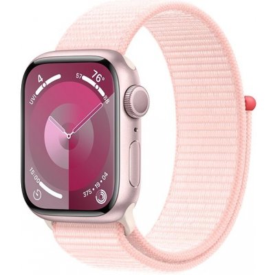 Apple Watch Series 9 41 mm Ružový hliník so svetlo ružovým prevliekacím športovým remienkom MR953QC/A