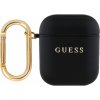 Guess Grained Classic Logo obal s karabínou pre AirPods 1/2 - čierny 57983122187 - možnosť vrátiť tovar ZADARMO do 30tich dní