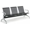 Kovová lavica do čakární STRONG, 3-sedadlo, čierna