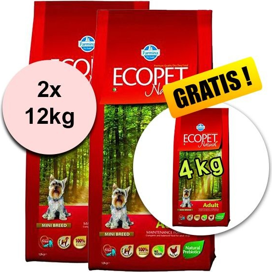 Ecopet N dog Adult MINI 4 kg 2 x 12 kg